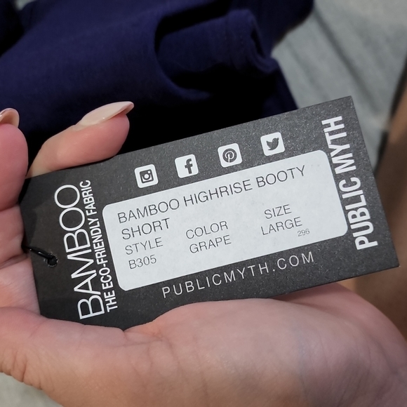 NwT Public Myth Bamboo Booty Shorts - Grape, size Large - Picture 3 of 7